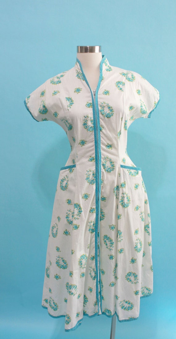 1950s Floral Zip Housedress by Valley Frocks | 26… - image 3