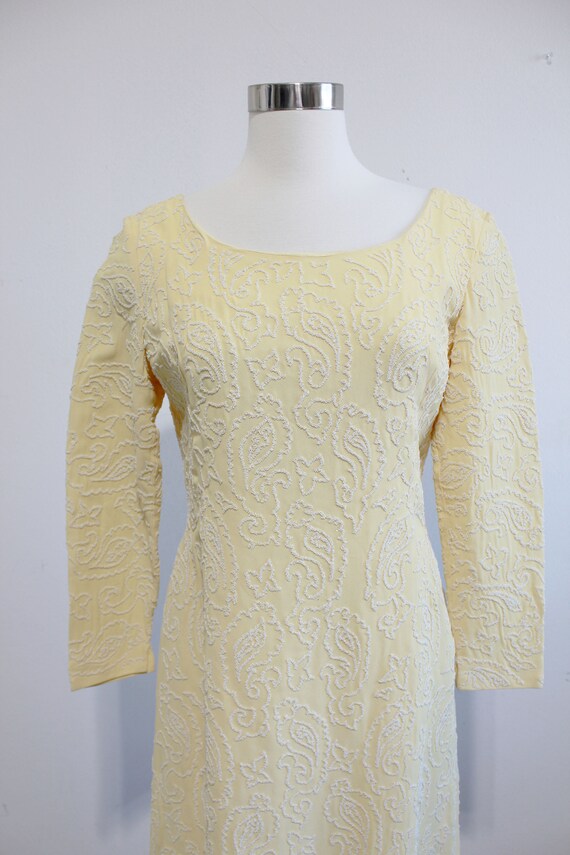 1960s Yellow Beaded Evening Dress | Small/Medium - image 5