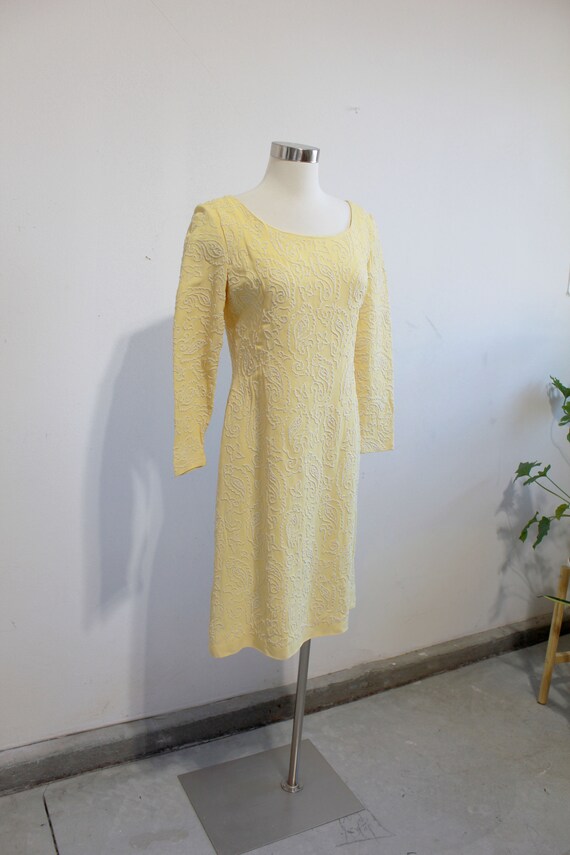 1960s Yellow Beaded Evening Dress | Small/Medium - image 6