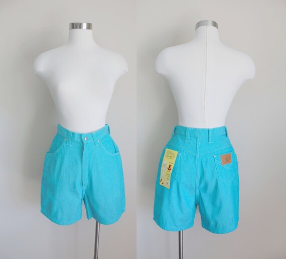 1960s Dead Stock Baby Blue Denim Shorts | New Old… - image 1