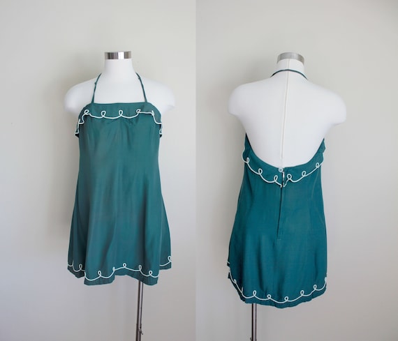 1940s Evergreen Bathing Suit by Sea Queen Swim Sui