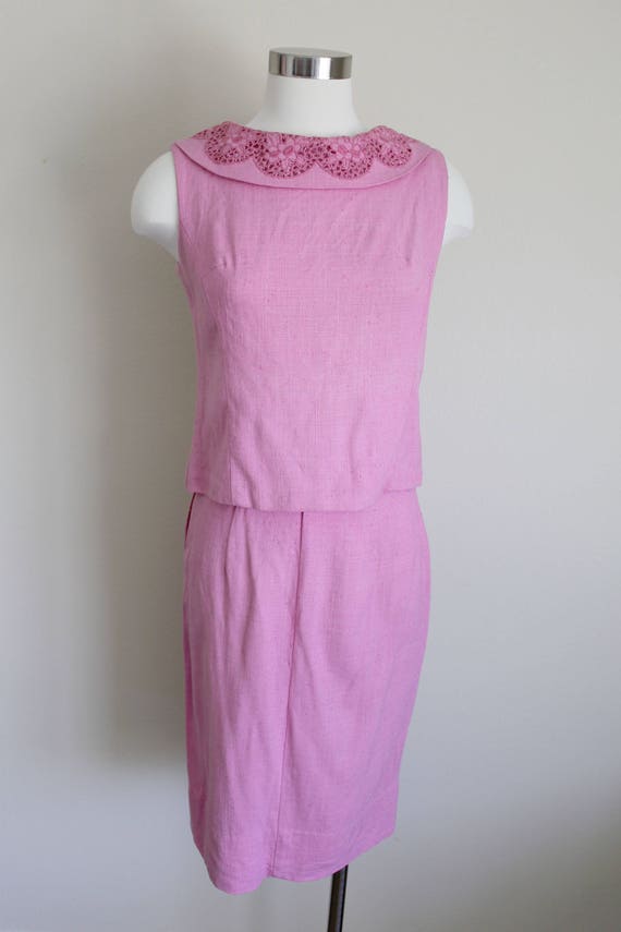 1960s Pink Two-Piece Dress Suit Set by Carol Bren… - image 8