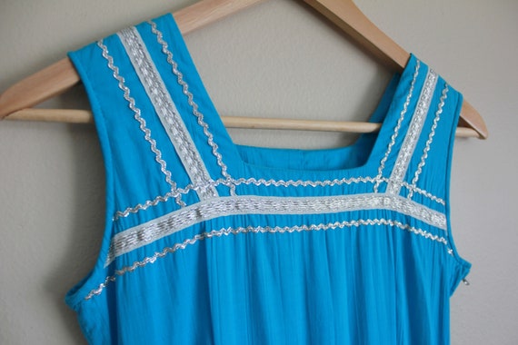 1950s Blue Southwestern Patio Dress by Kachina Do… - image 4