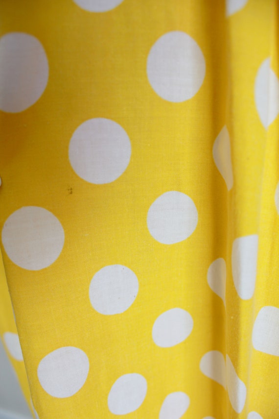 1960s Yellow Polka Dot Shift Dress | 40" inch wai… - image 7