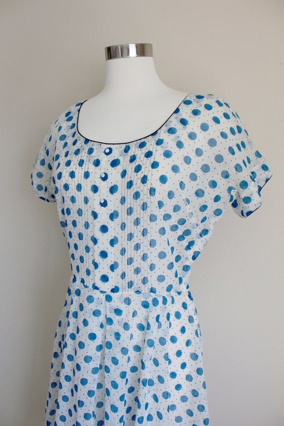 1940s Sheer Polka Dot Dress by L'Aiglon | 28" inc… - image 6