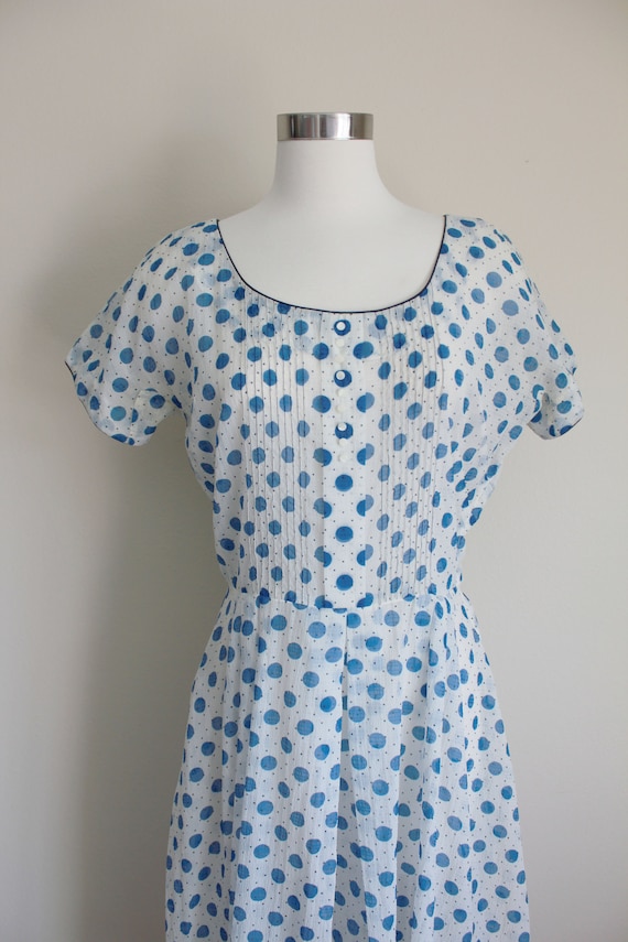 1940s Sheer Polka Dot Dress by L'Aiglon | 28" inc… - image 5