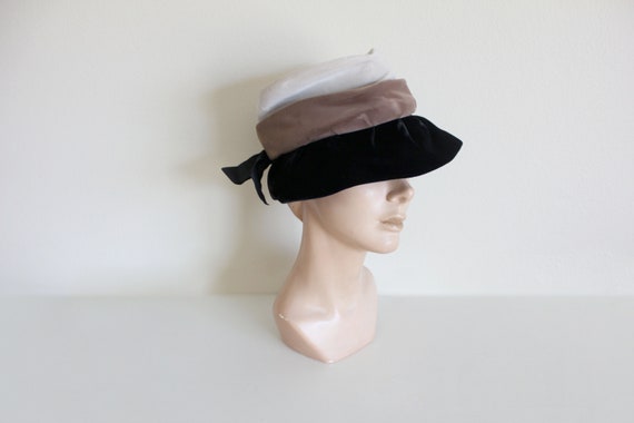1950s Bucket Hat | Velvet Hat | Colorblock Hat | … - image 2