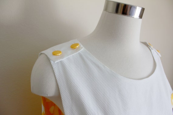 1960s Yellow Polka Dot Shift Dress | 40" inch wai… - image 5