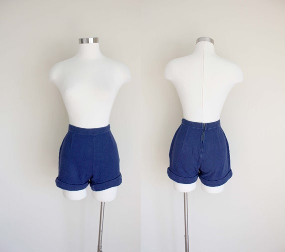 1960s Navy Knit Shorts by Koret of California