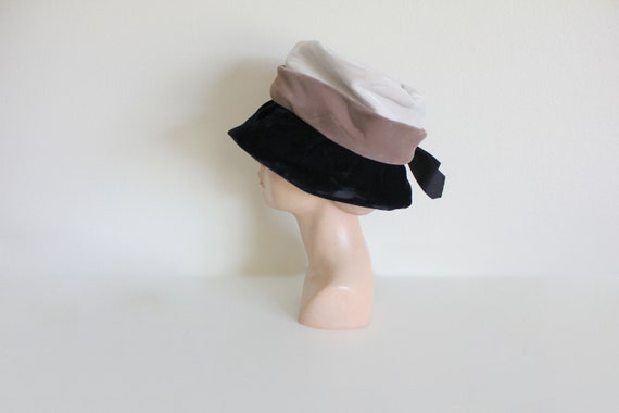 1950s Bucket Hat | Velvet Hat | Colorblock Hat | … - image 5