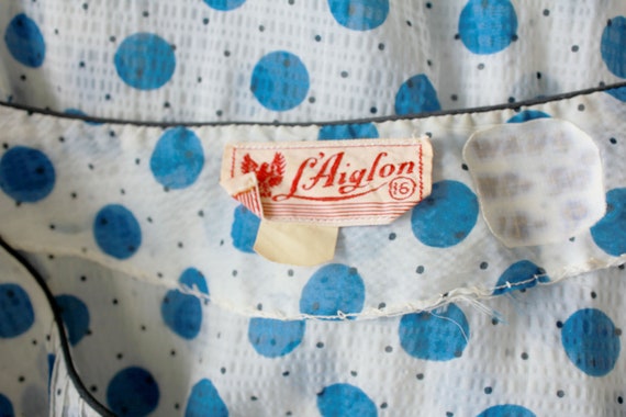 1940s Sheer Polka Dot Dress by L'Aiglon | 28" inc… - image 9