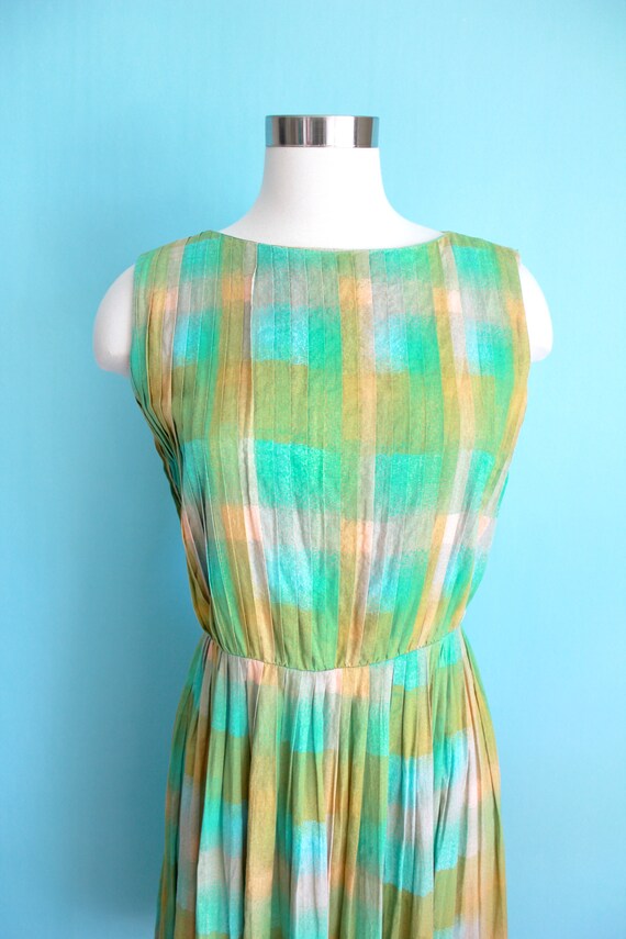 1950s Green Plaid Dress Betty Barclay | Size Small - image 5