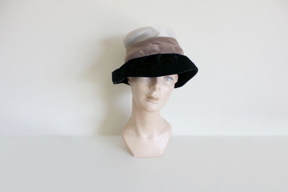 1950s Bucket Hat | Velvet Hat | Colorblock Hat | … - image 3
