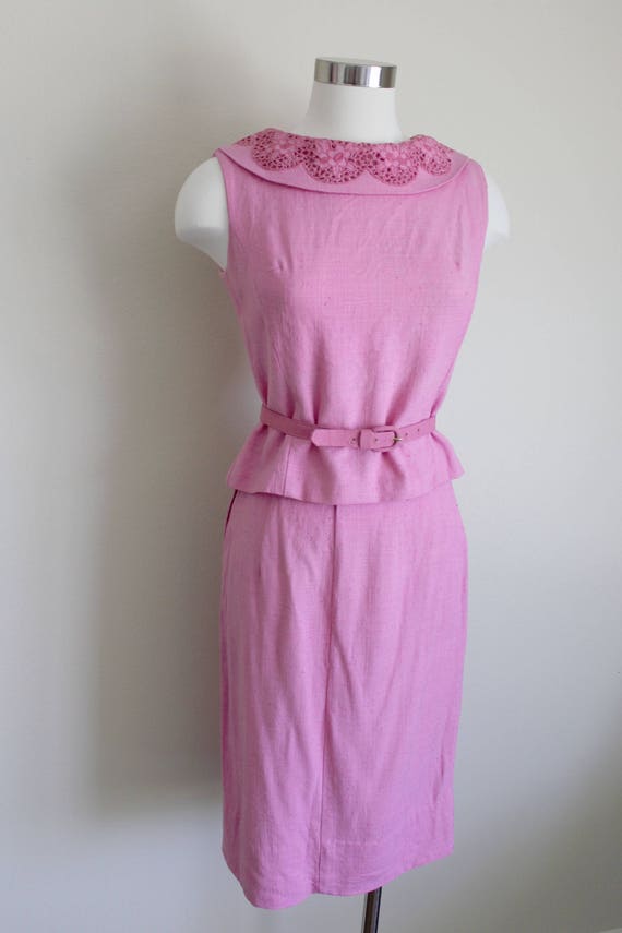 1960s Pink Two-Piece Dress Suit Set by Carol Bren… - image 3