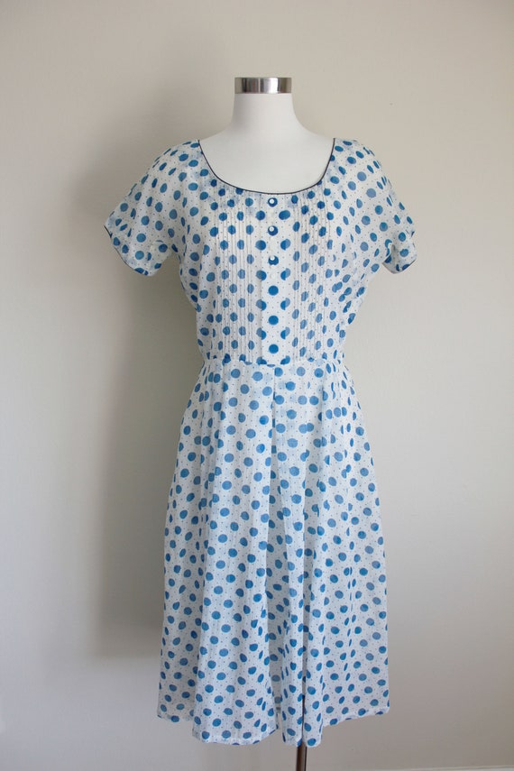 1940s Sheer Polka Dot Dress by L'Aiglon | 28" inc… - image 2