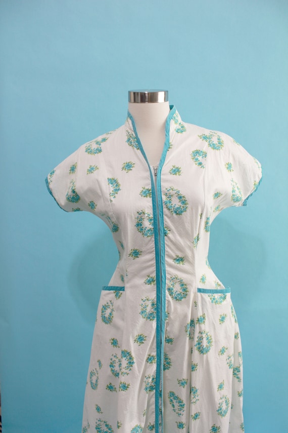 1950s Floral Zip Housedress by Valley Frocks | 26… - image 6