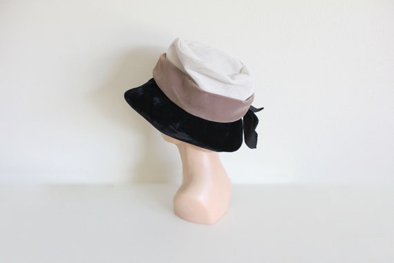 1950s Bucket Hat | Velvet Hat | Colorblock Hat | … - image 7