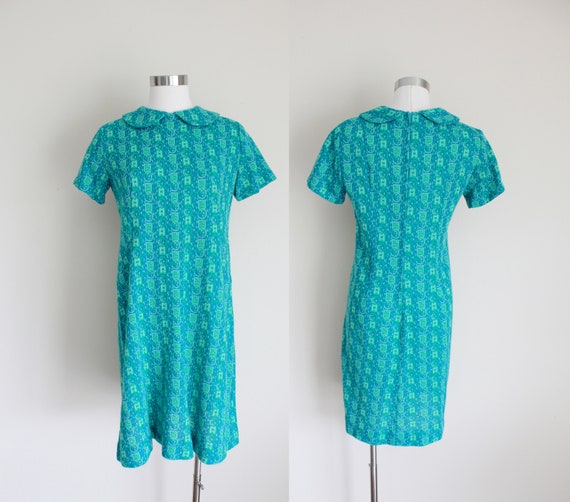 1960s Wool Peter Pan Collar Dress | 34" inch waist