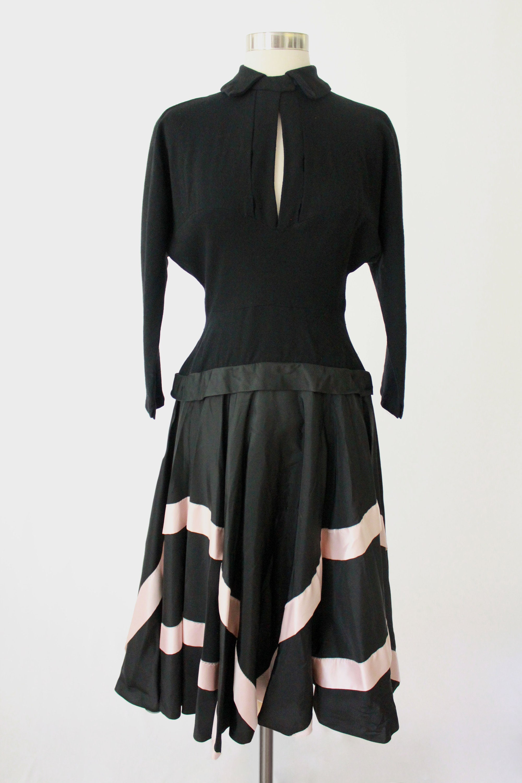 1950s Keyhole Dress Dolman Sleeve Dress Full Skirt - Etsy