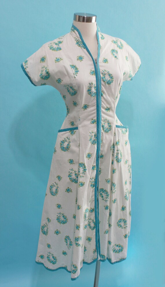 1950s Floral Zip Housedress by Valley Frocks | 26… - image 5