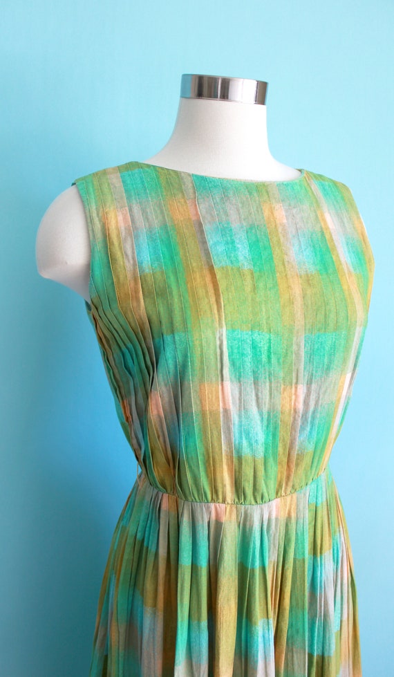 1950s Green Plaid Dress Betty Barclay | Size Small - image 6