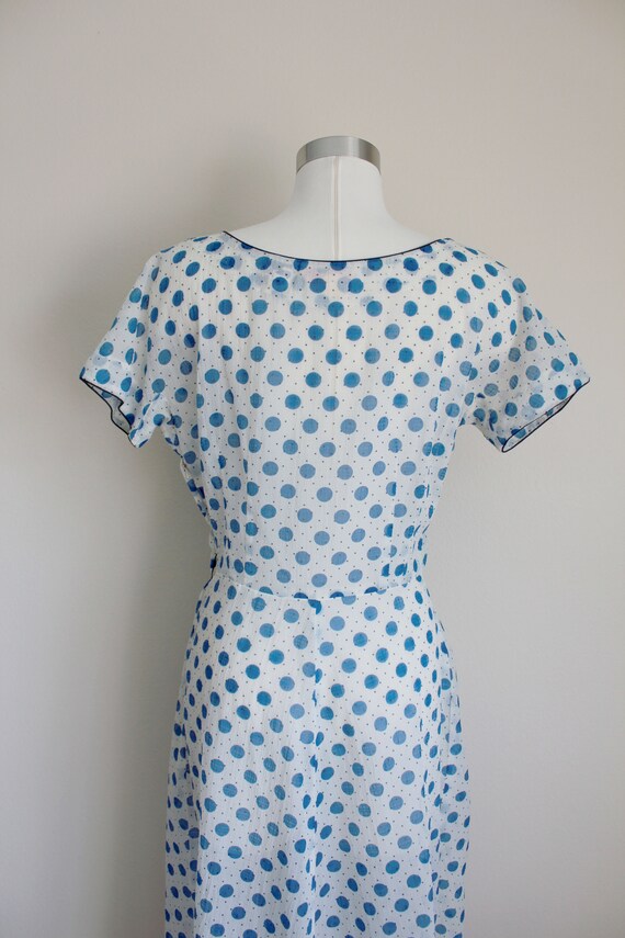 1940s Sheer Polka Dot Dress by L'Aiglon | 28" inc… - image 7