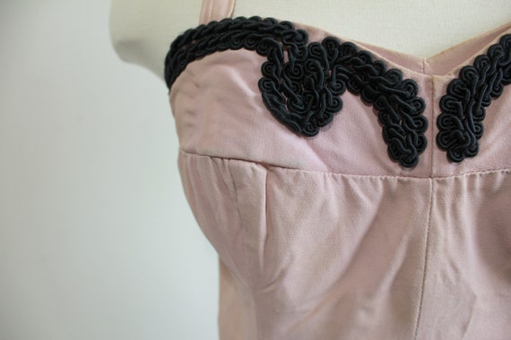 1950s Dusty Pink Patch Pocket Soutache Romper - image 5