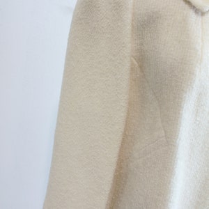 1960s Cream Boucle Knit Swing Coat Medium image 6