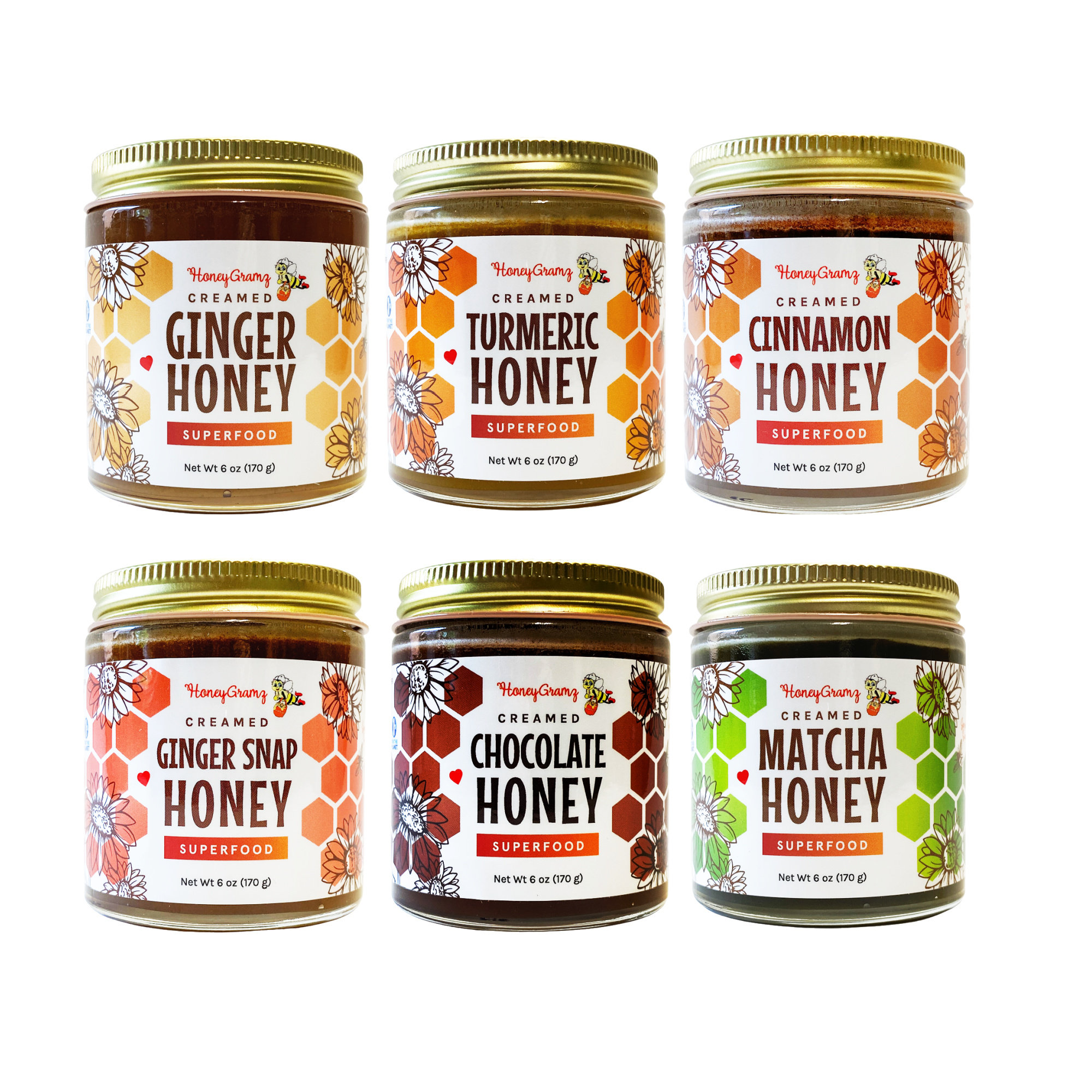 Bee Sweet  6 Pack Sampler of Superfood Creamed Honey