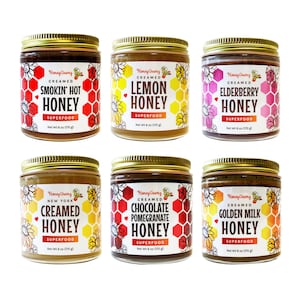 Bee Happy  6 Pack Sampler of Superfood Creamed Honey