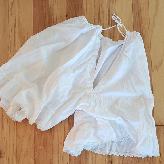 Antique White Cotton Victorian Pantaloons Bloomers
