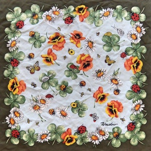 Vintage WINDSOR Silk Pocket Square Bonvivant Neck Scarf Gavroche