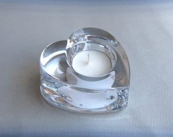 Orrefors Costa Boda Crystal Tea Light Holder: Lars Hellsten Swedish Design