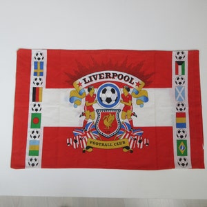 Vintage British Pillow Cover LIVERPOOL Pillow Case by Monitor Designs, Collectible Fan Decor  Man Cave, Made in Britain