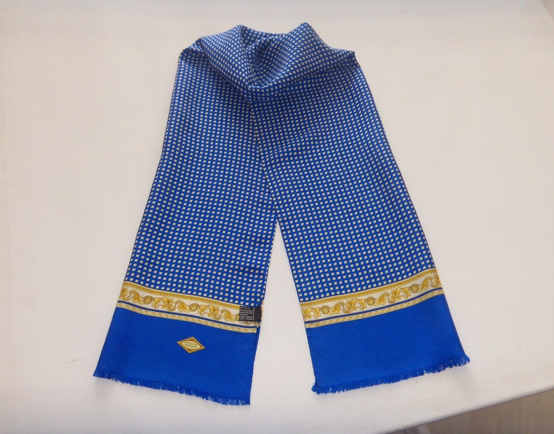 90s Atelier Versace Long Silk Scarf Medusa Stole Gentleman Scarf True Bon Vivant Charm Italian Chick Made in Italy, w Damage 90s Atelier Versace Long Silk Scarf Medusa Stole Gentleman Scarf True Bon Vivant Charm Italian Chick Made in Italy, w Damage
