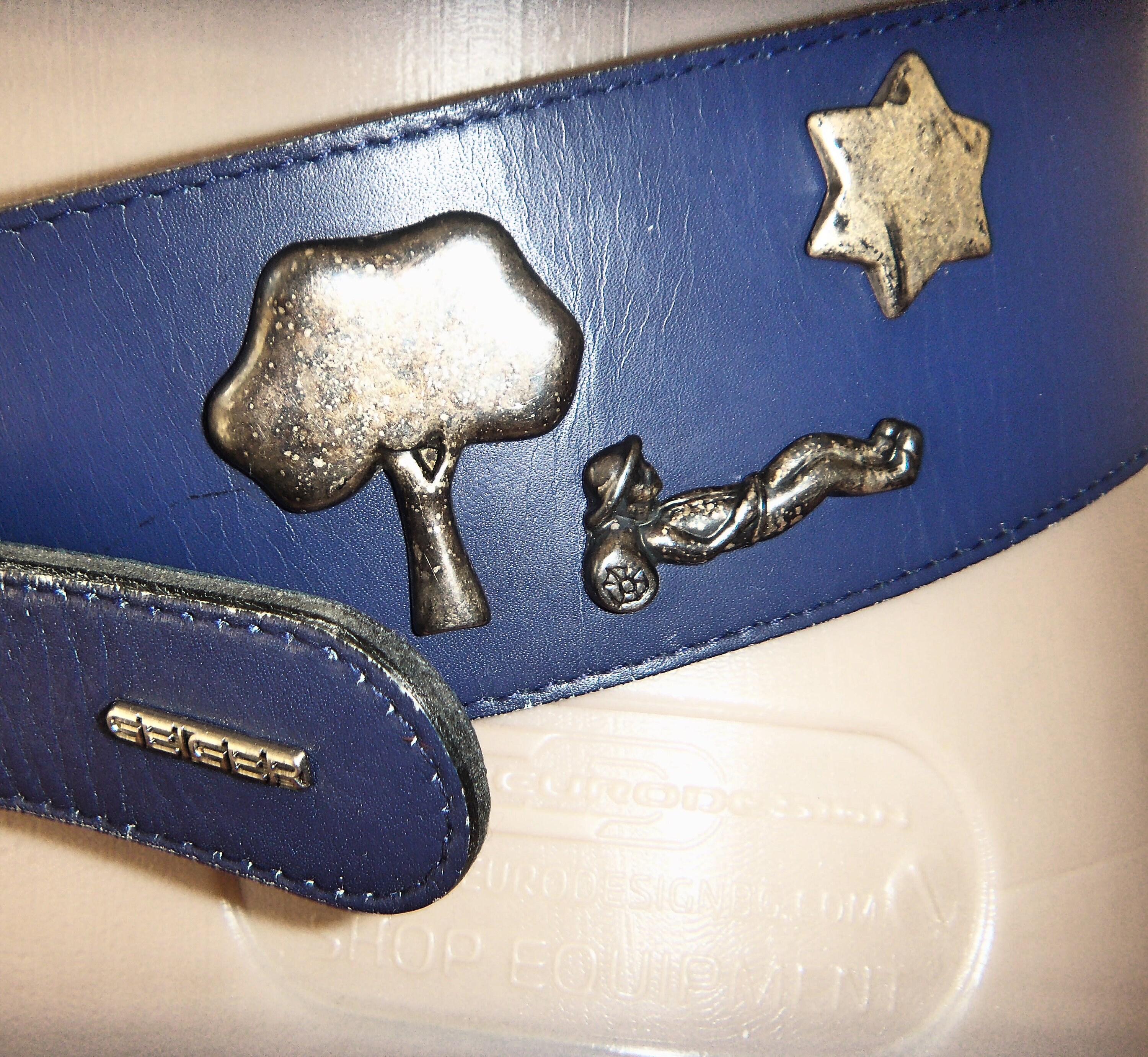VINTAGE GEIGER BELT SHOREDITCH 40 BELT Black Patent Leather Eagle Belt by KURT  main image 3