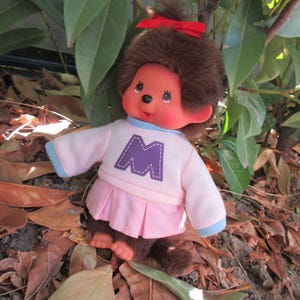 Vintage 1990s Monchhichi Girl Doll: Sekiguchi Collectible, Pacifier
