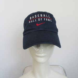 NIKE Cap HERITAGE86 &#39;Baseball Hall Of Fame&#39; Baseball Hat Cotton Dri-Fit Dark Blue Adjustable, One Fit For All