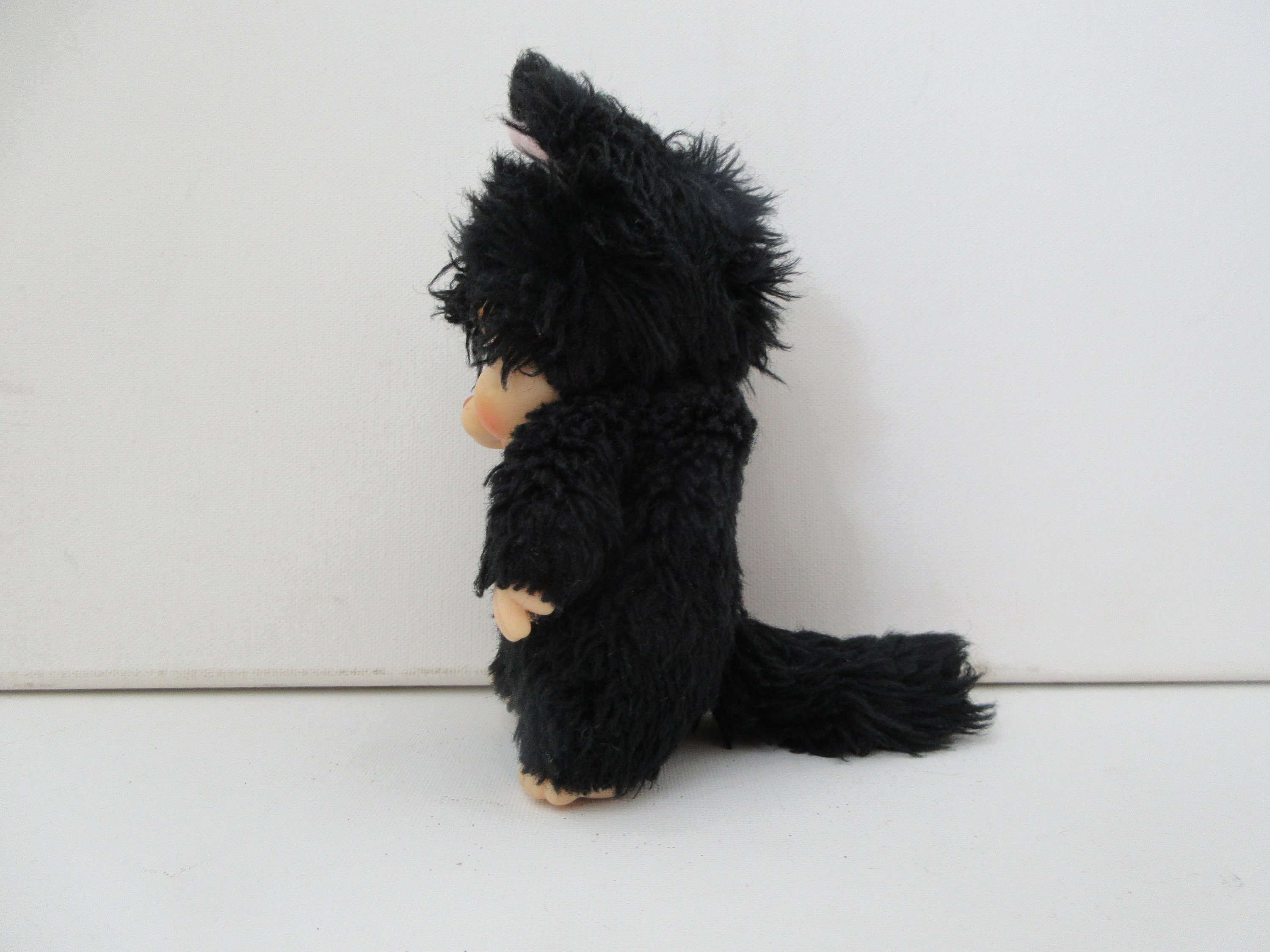 【T3】1979年 NYAMY ニャーミー WASHINO 黒 Vintage 1979s NYAMY Washino Black Kitten Monchhichi Doll, Thumb