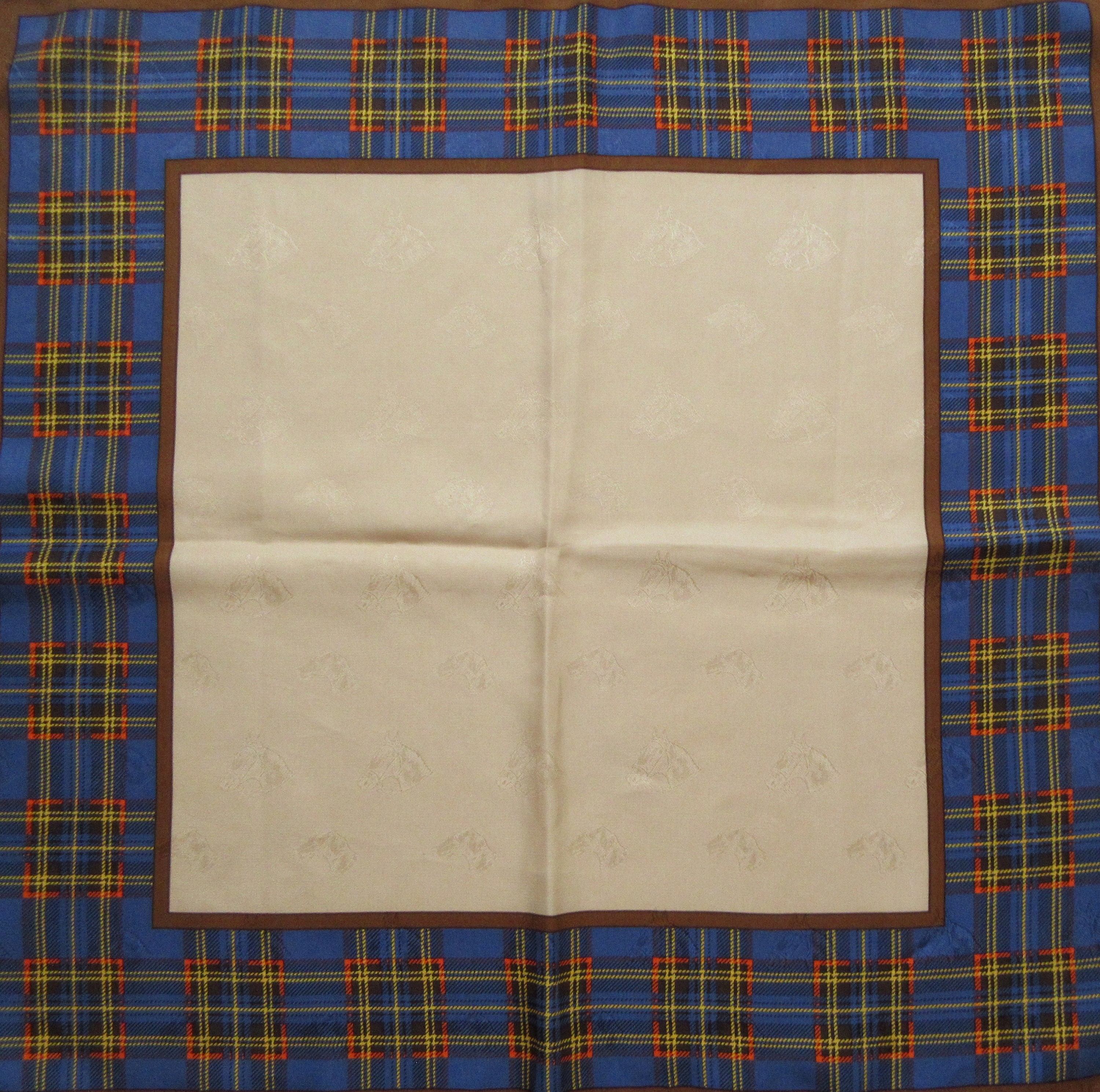 Equestrian Silk Pocket Square Checkered Board & Horses Head - Etsy