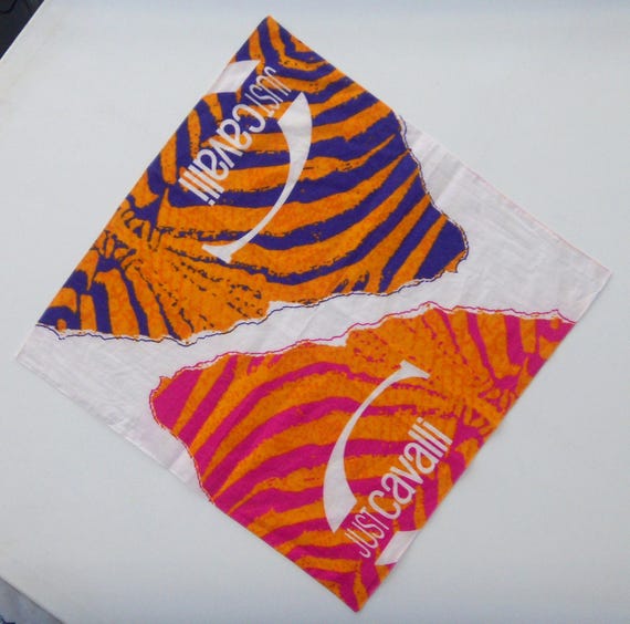 JUST CAVALLI Cotton Neck Scarf Roberto Cavalli Profumo, Animal Print View 2