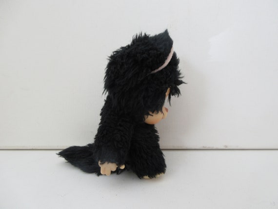 Vintage 1979s NYAMY Washino Black Kitten Monchhichi Doll