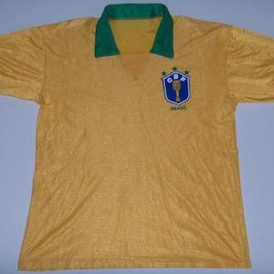 Vintage Brazil Football Maillot Replica Jersey 1986 FIFA World Cup, Mexico 86 Authentic Fan Outfit