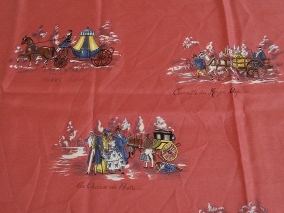 Vintage French Silk Scarf ''Petite histoire de la… - image 1