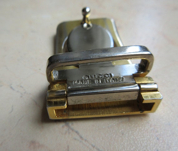 1970svintage Gucci Buckle GG Logo Buckle Beltsilver and Tone  display picture 3