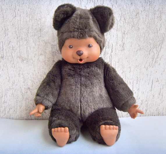 80s KIKI Bear MONCHICHI Grand jouet en peluche, suceur de pouce