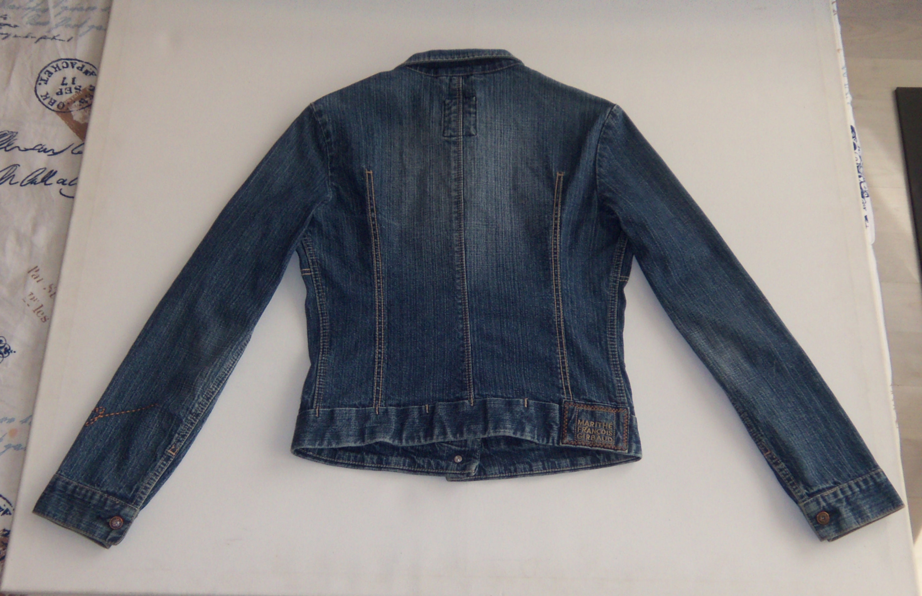 Marithe Francois Girbaud denim jacket-Sz 3XL-Dark Blue-Vtg