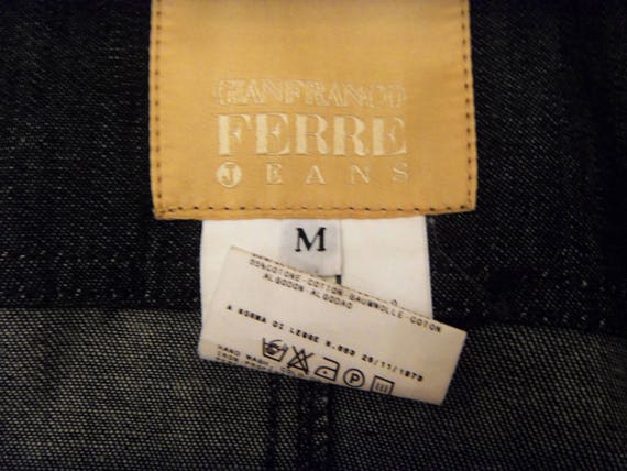 Authentic GIANFRANCO FERRE JEANS Black Denim & Leather Trim - Etsy