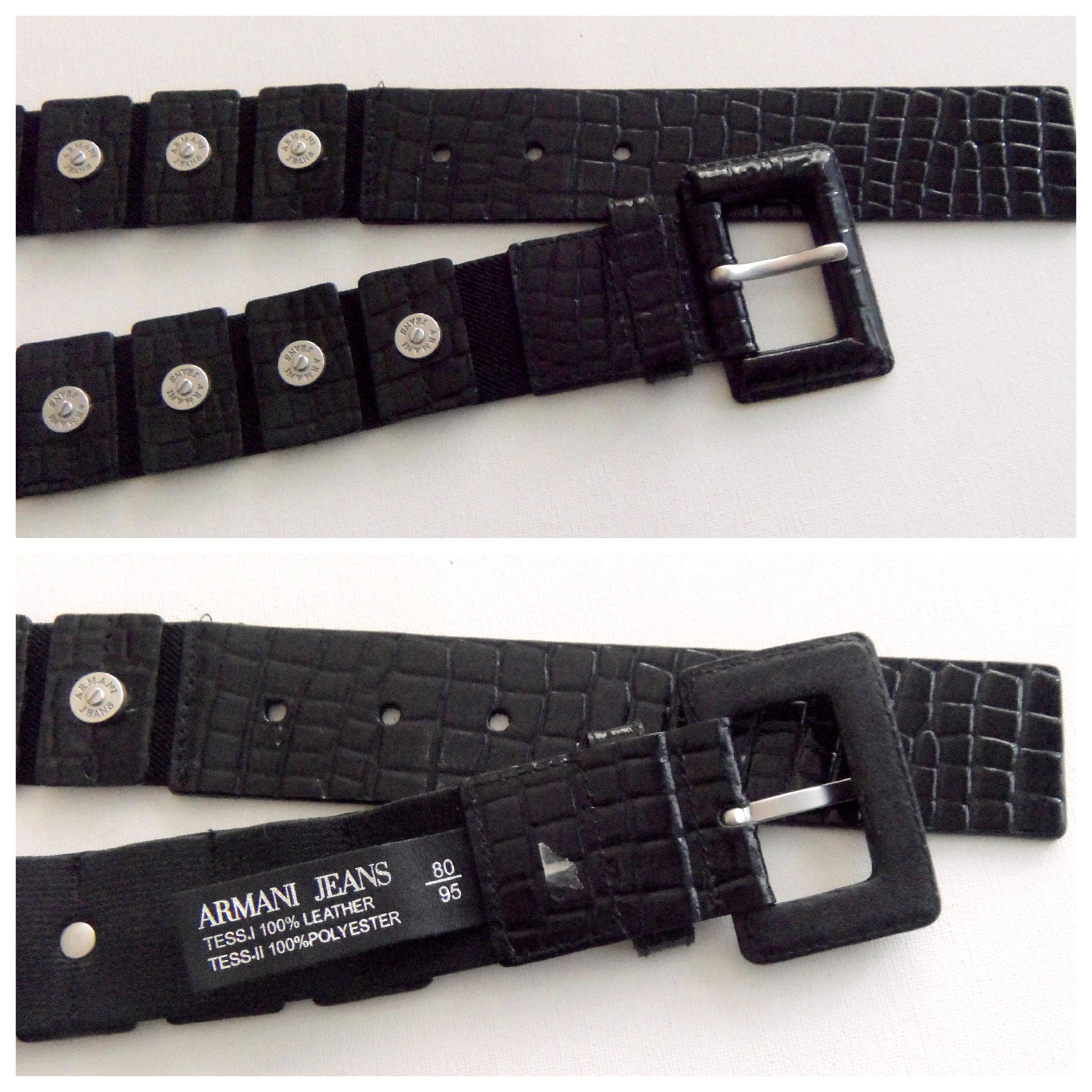 JEANS Elastic & Leather Belt Screw - Etsy