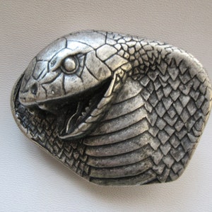 Vintage COBRA HEAD Buckle 3D Snake Relief Belt Buckle